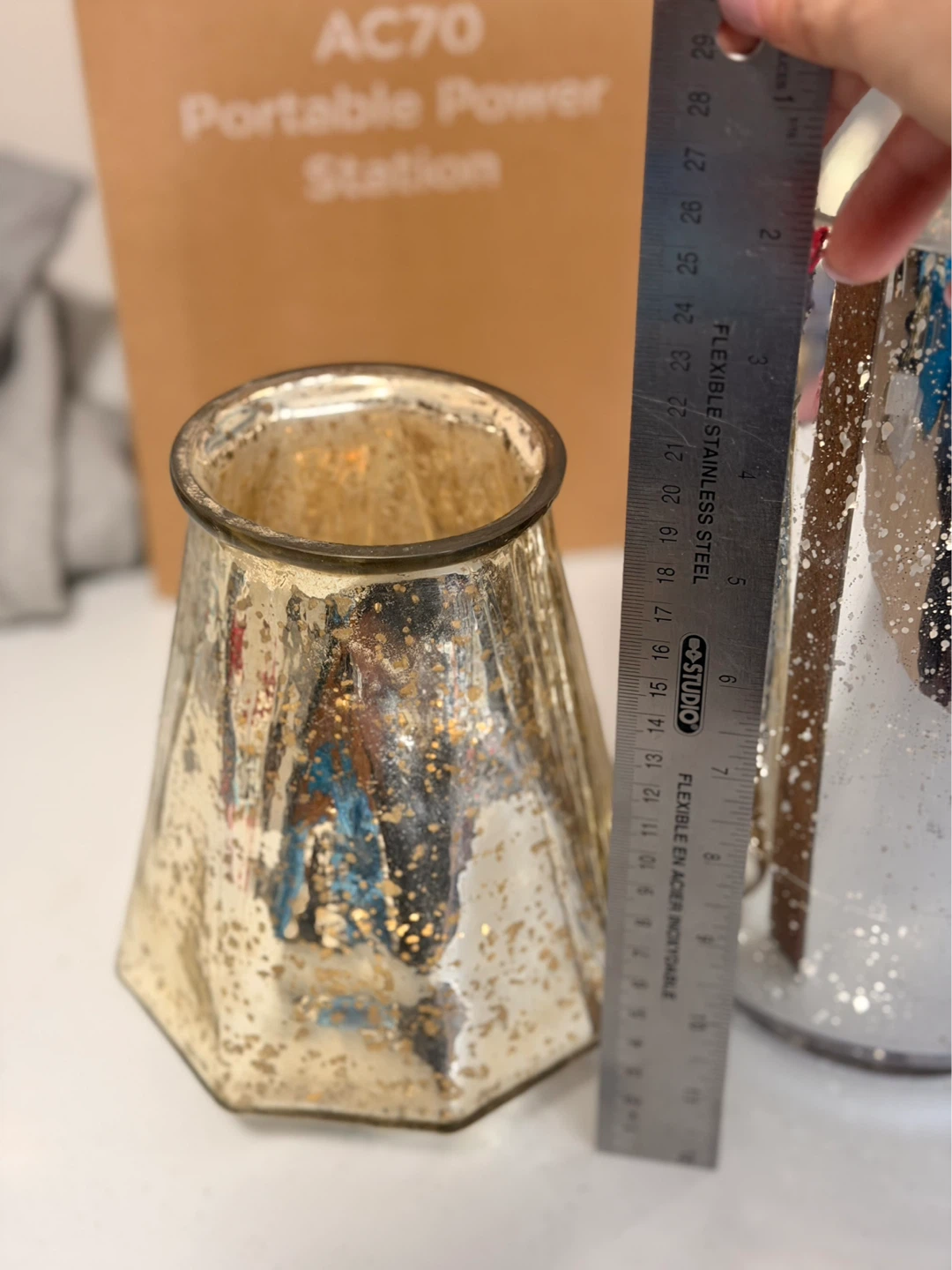 Set of 2 Mercury Glass Vases - photo 3