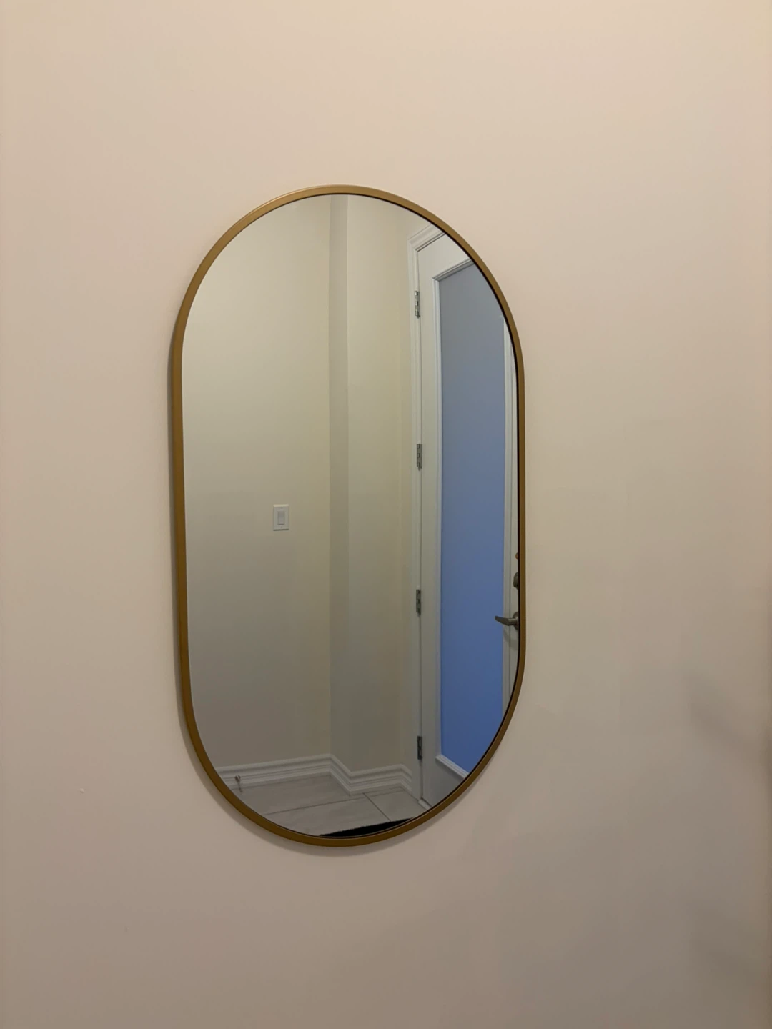 Oval Wall Mirror with Gold Frame
