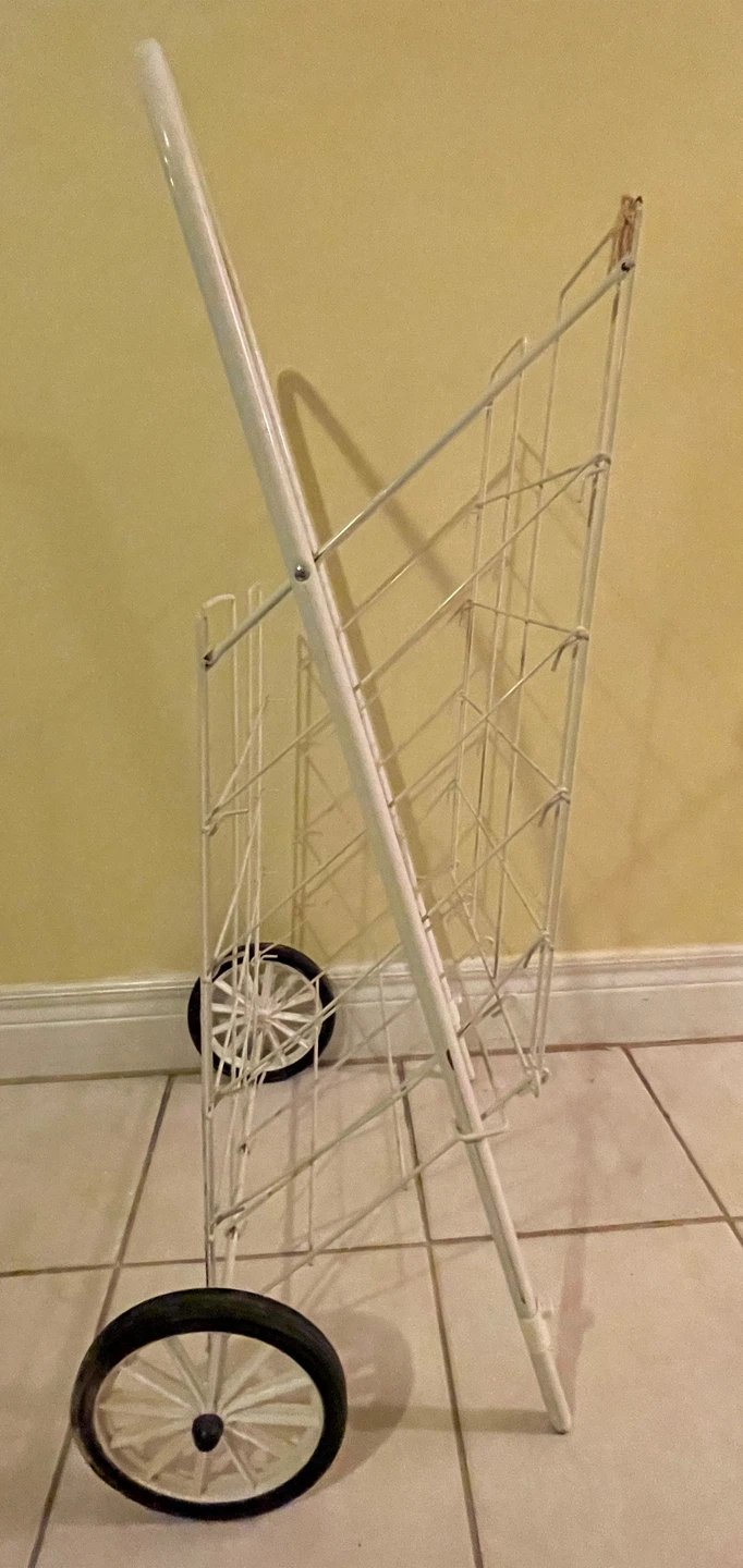 White Metal Rolling Shopping Cart - photo 3