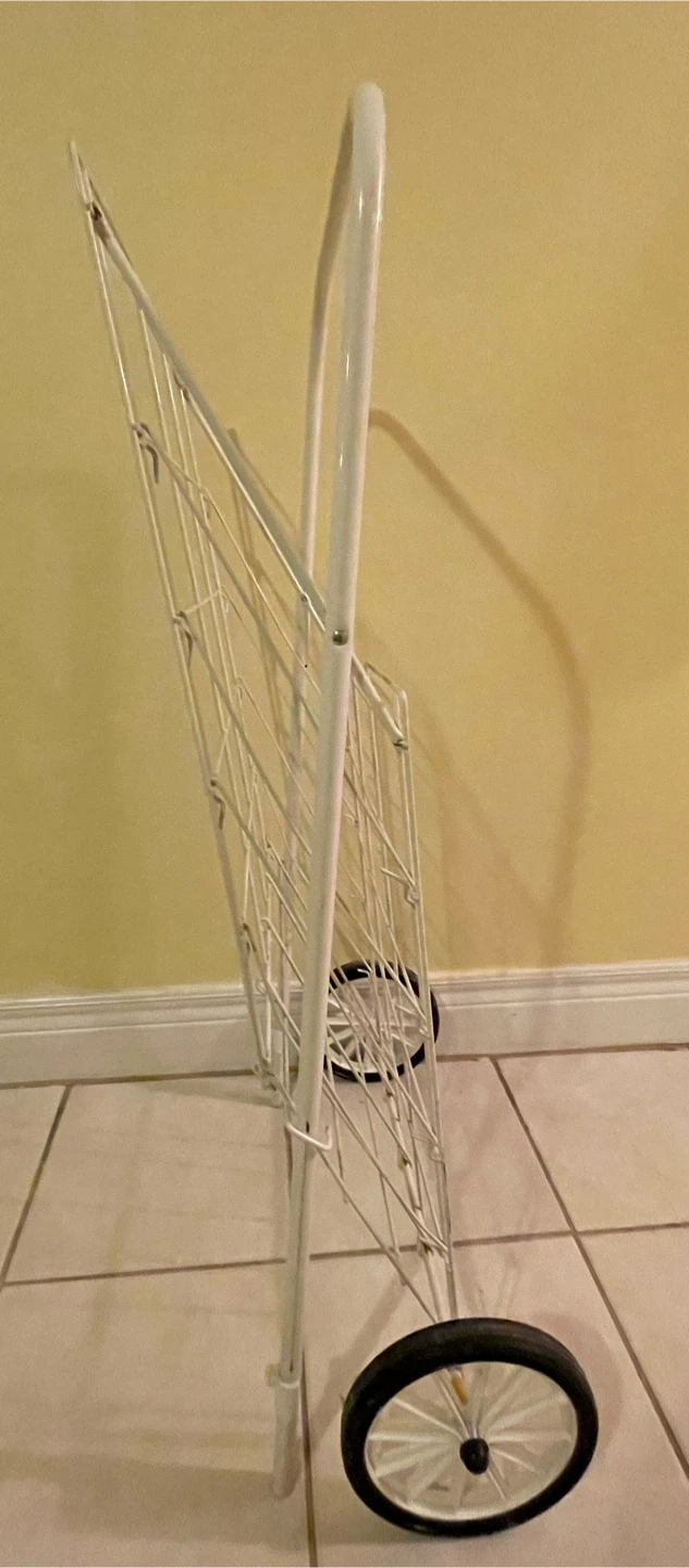 White Metal Rolling Shopping Cart - photo 4