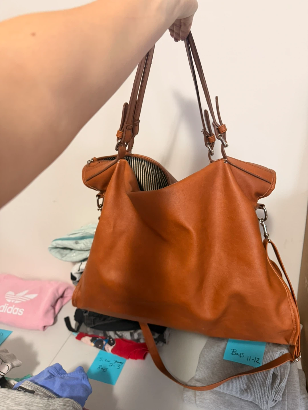 Brown Faux Leather Shoulder Bag - photo 2