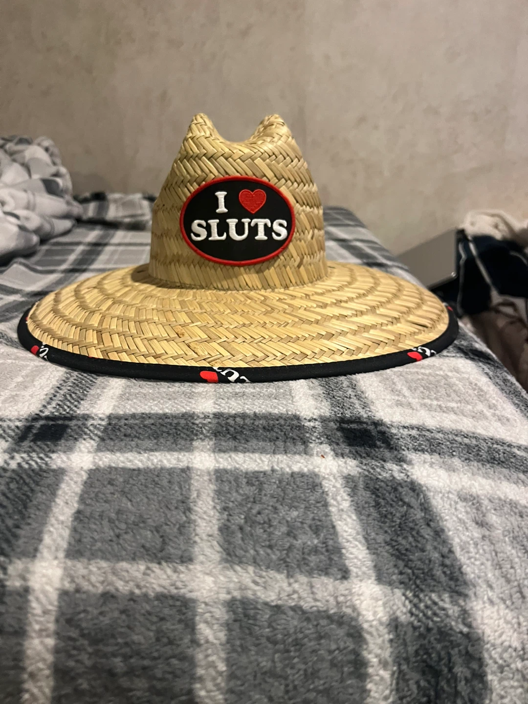 Danny Duncan "I Love Sluts" Straw Hat One Size