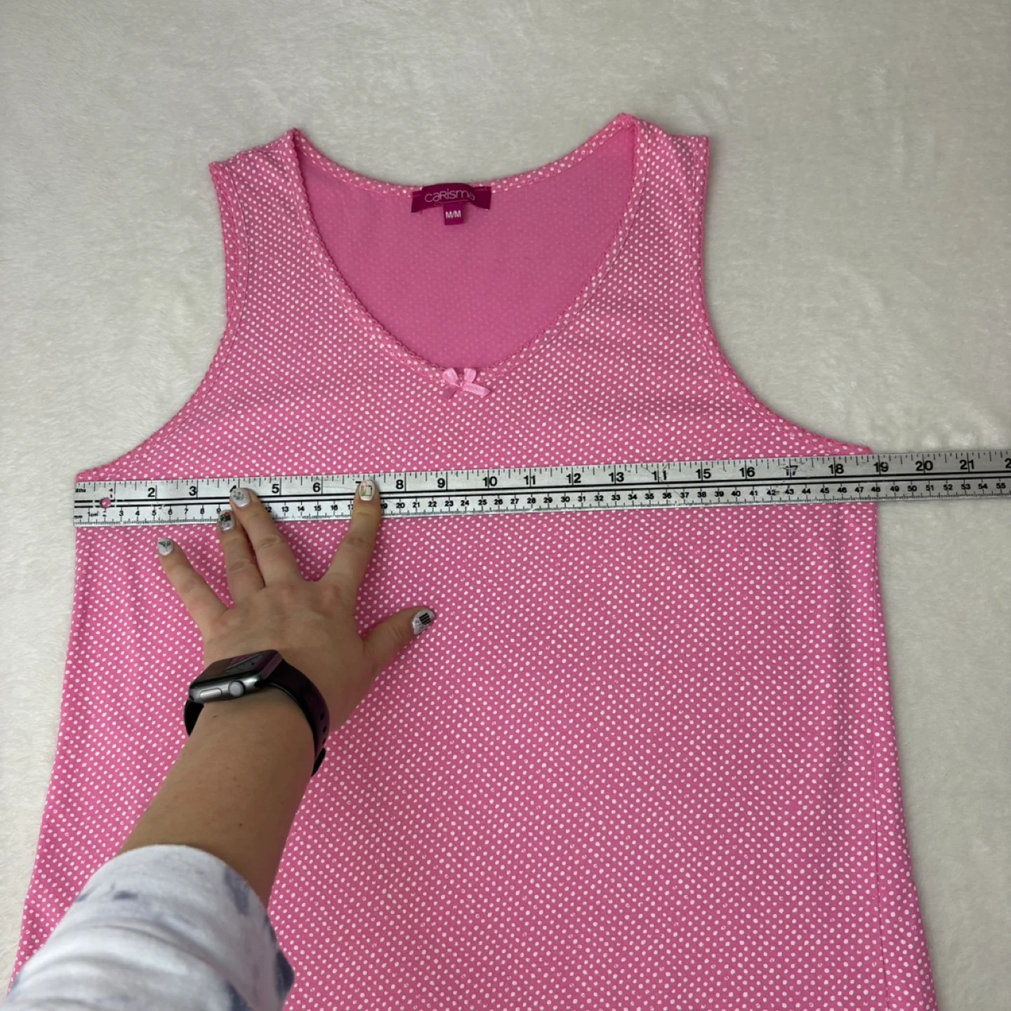 Carisma Polka Dot Sleeveless V-Neck Nightgown Sleepwear Size M - photo 4
