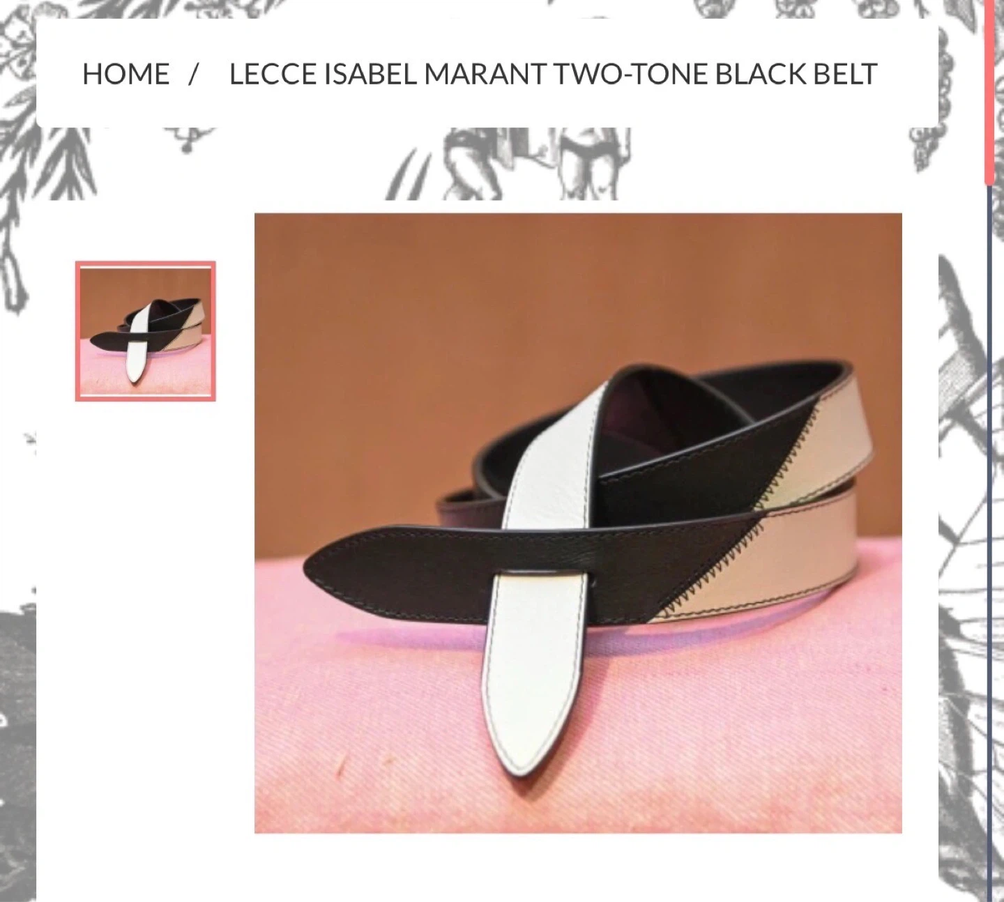 Isabel Marant Lecce Two-Tone Black & White Belt