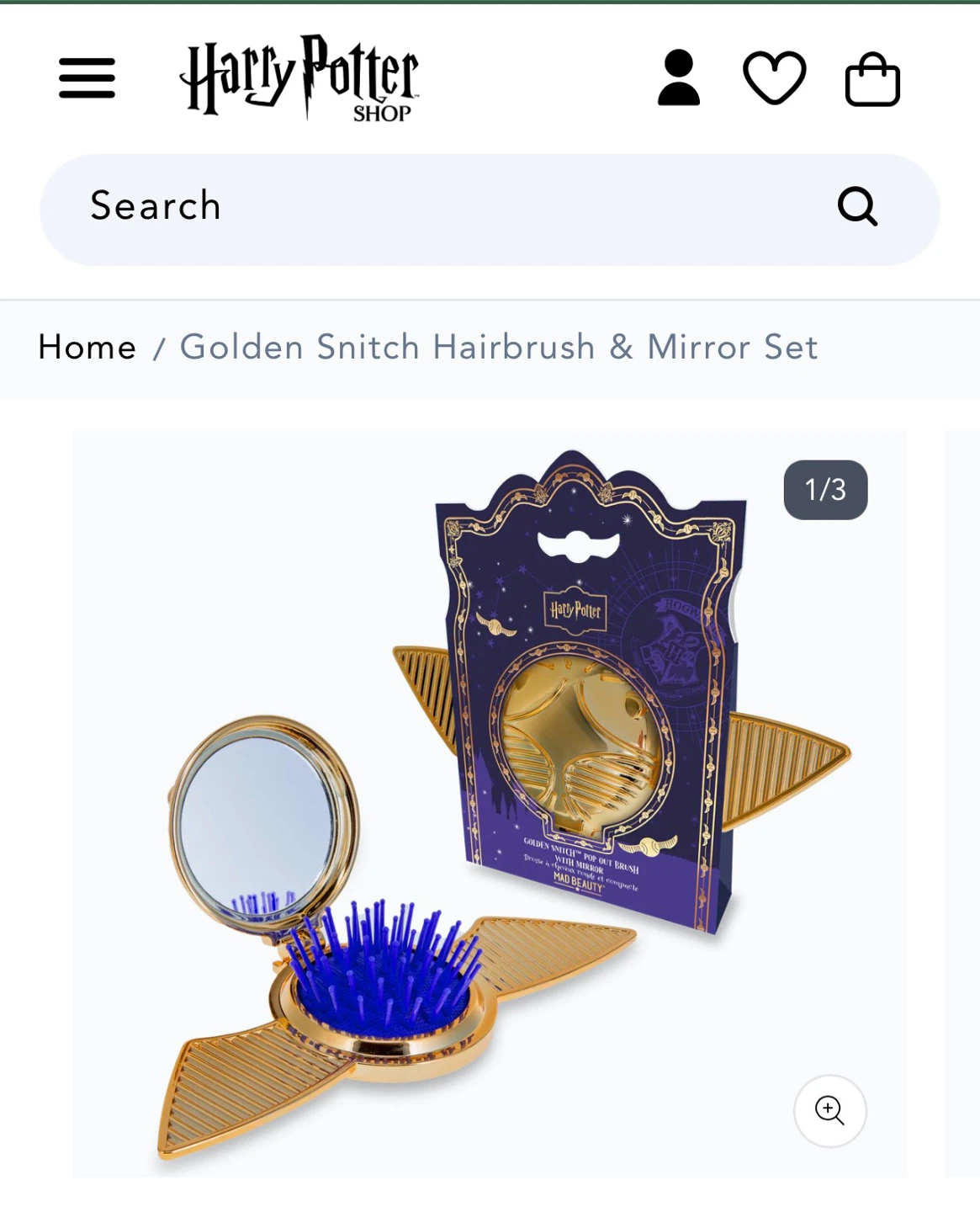 Harry Potter Golden Snitch Hairbrush & Mirror Set