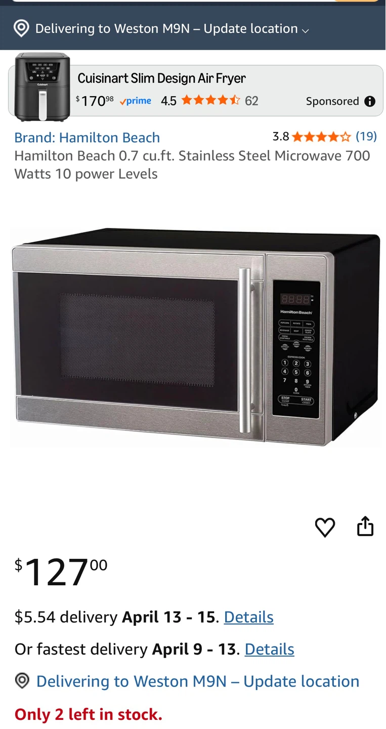 Hamilton Beach 0.7 cu.ft. Stainless Steel Microwave - photo 2