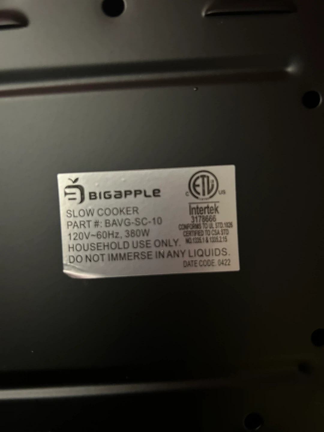 BIGAPPLE Slow Cooker - photo 4