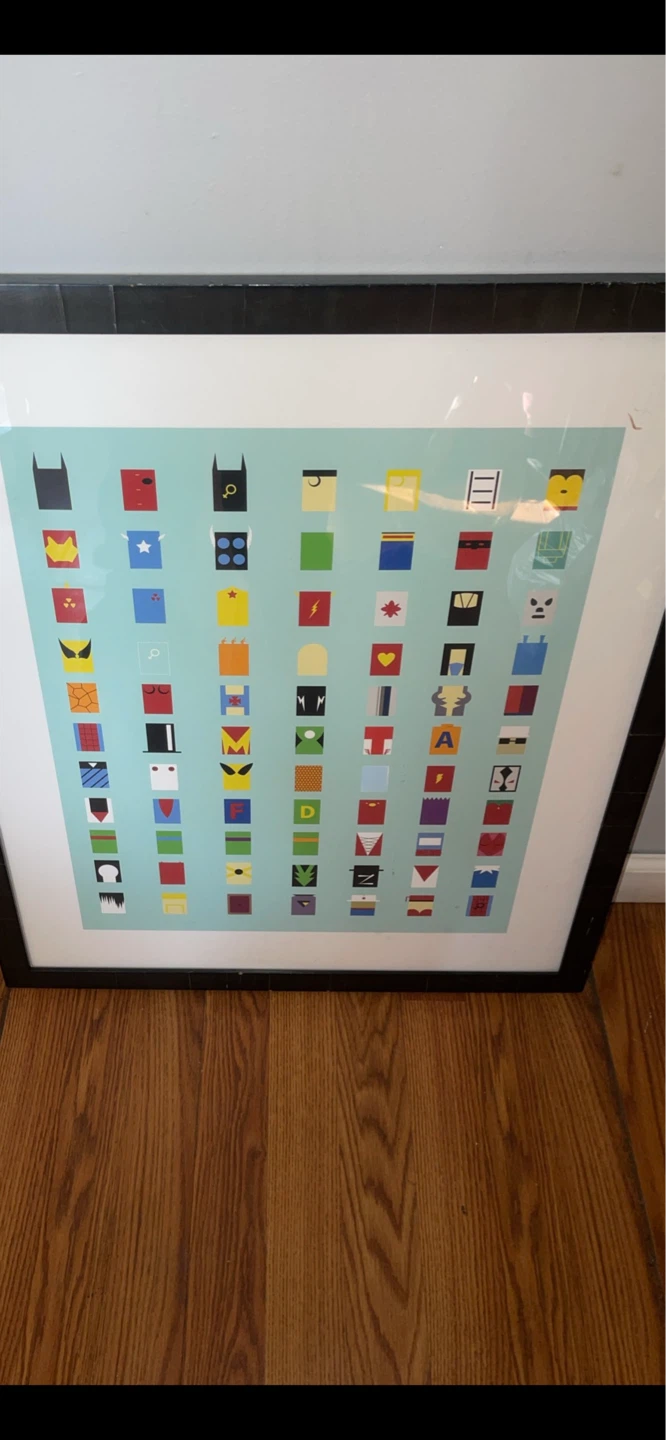 Framed Superhero Icon Art Print
