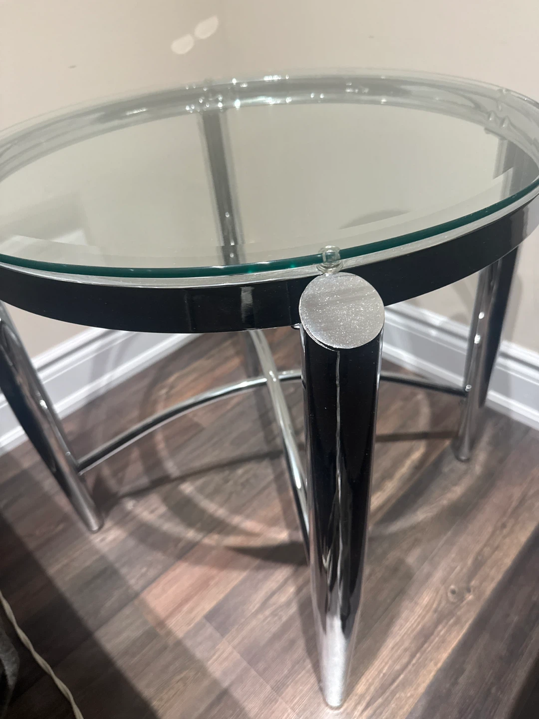 Glass and Chrome Side Table - photo 2