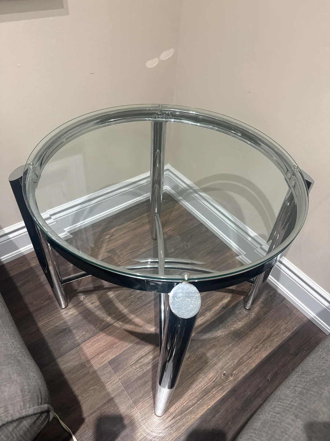 Glass and Chrome Side Table