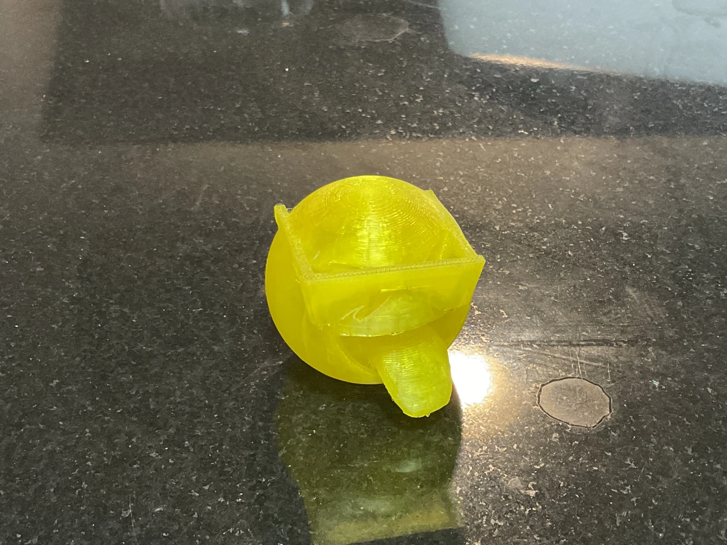 Yellow 3D Printed Object