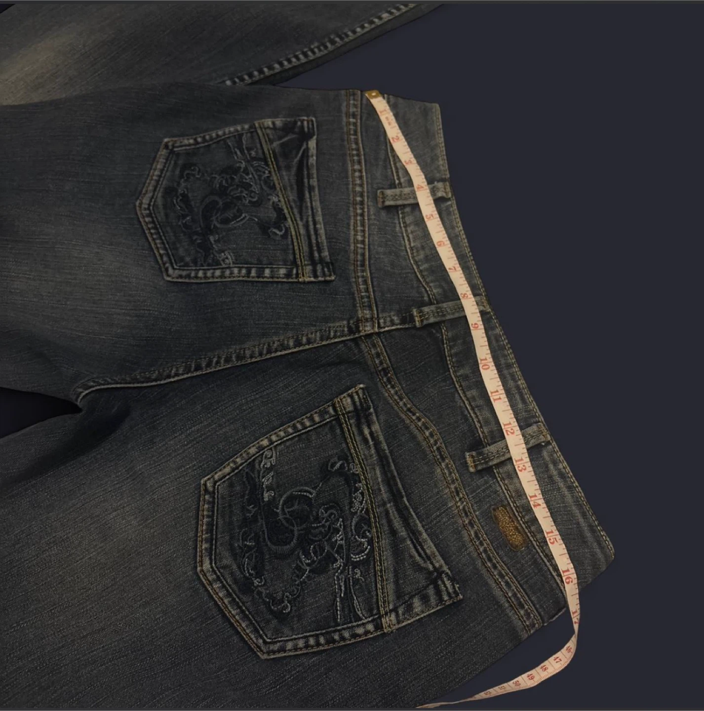 Silver co Dark wash floral embroidered low rise jeans - photo 4