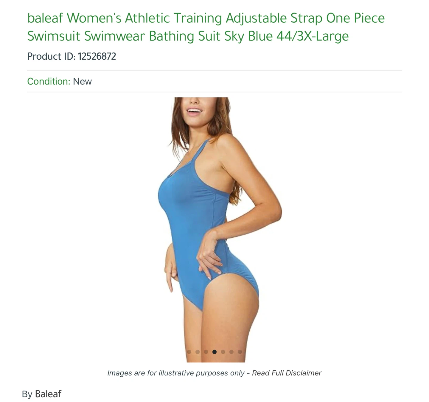 Baleaf Women's Athletic Training Swimsuit Sky Blue Large - photo 3