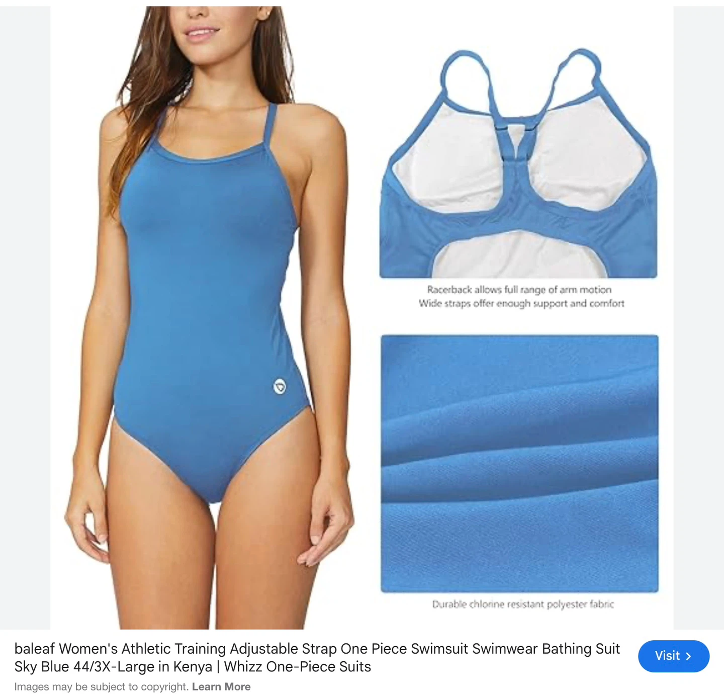 Baleaf Women's Athletic Training Swimsuit Sky Blue Large