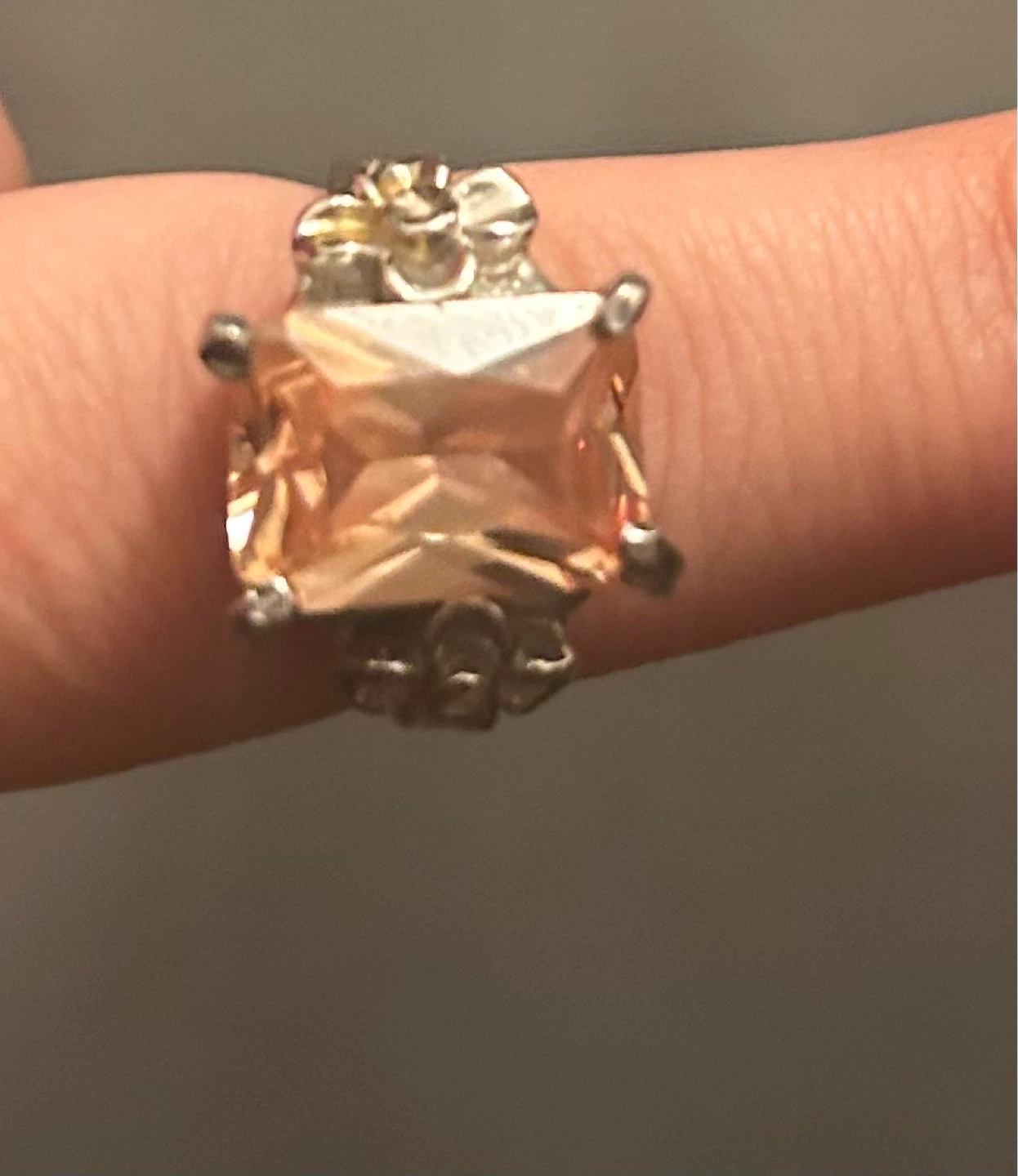 Princess Cut Citrine Ring