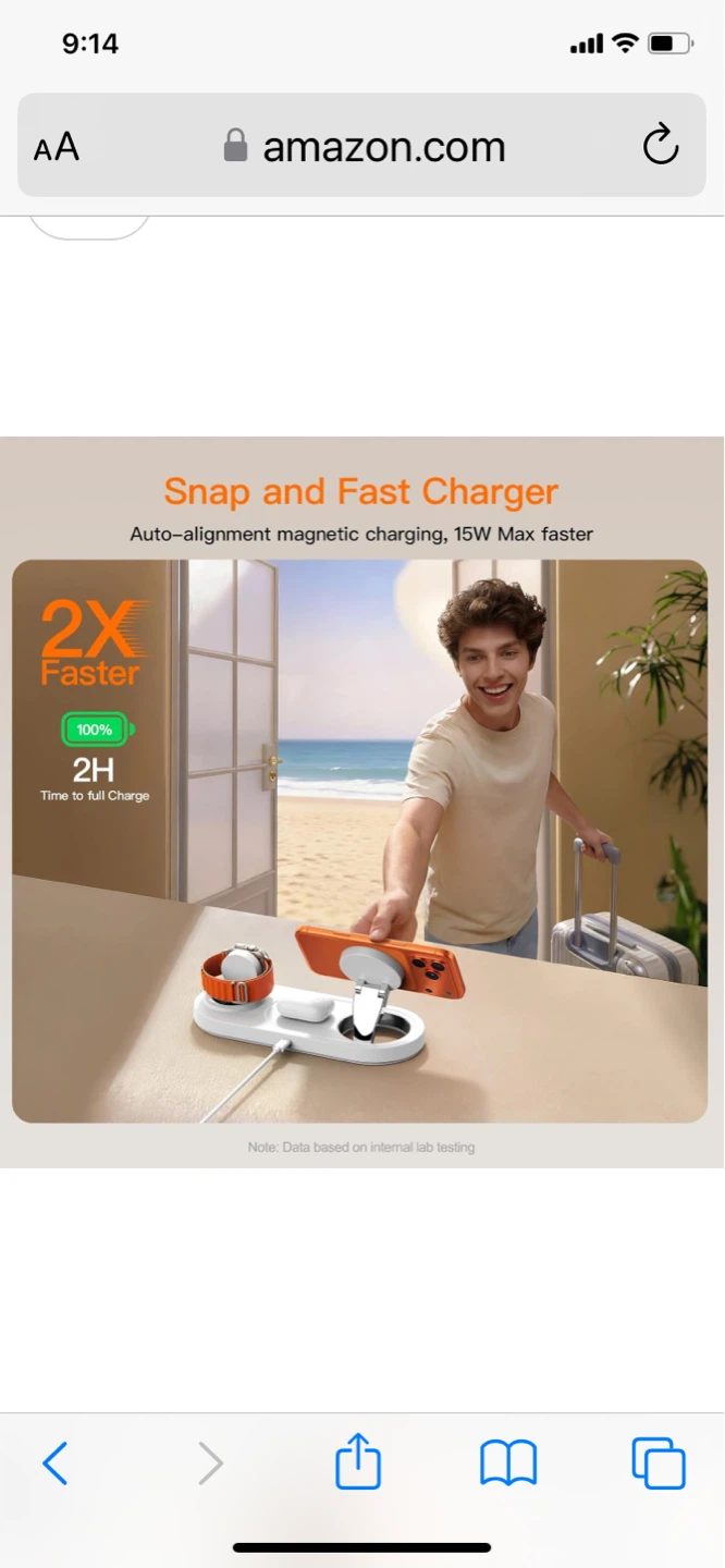 3-in-1 Wireless Charging for Apple Watch, iPhone, AirPods - photo 4