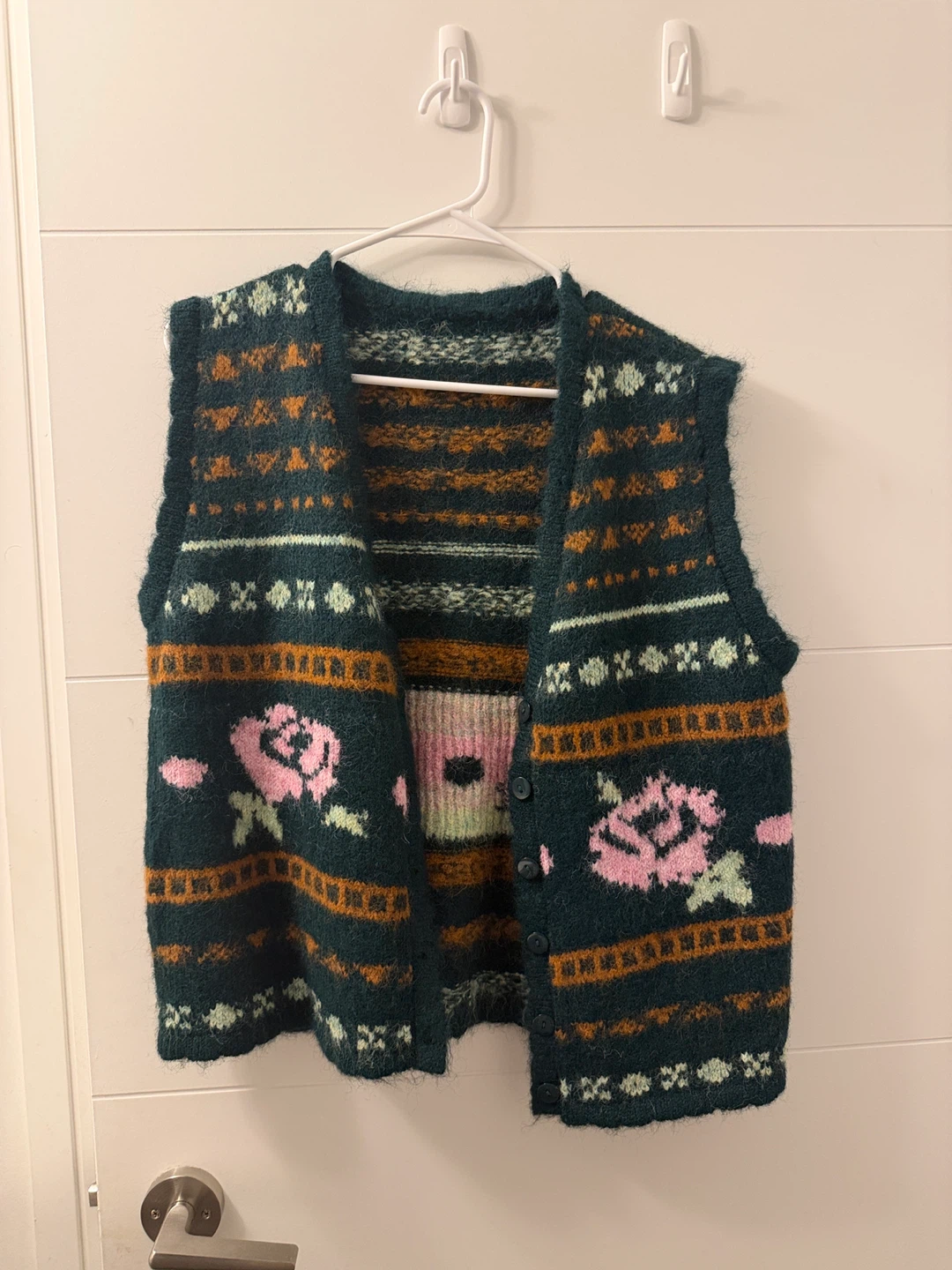 Vintage Floral Patterned Sleeveless Vest