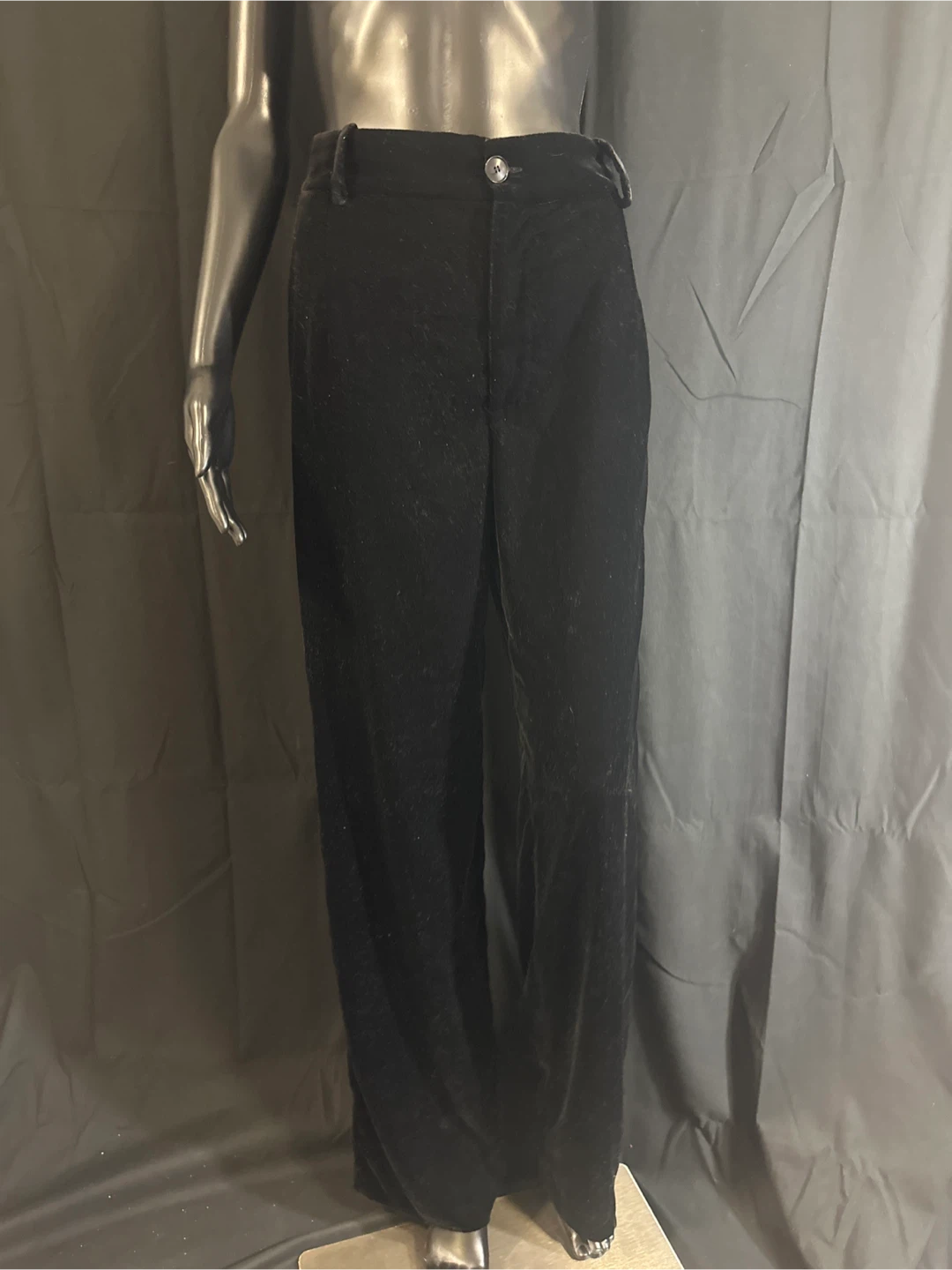 Zara Black Velvet Wide Leg Pants
