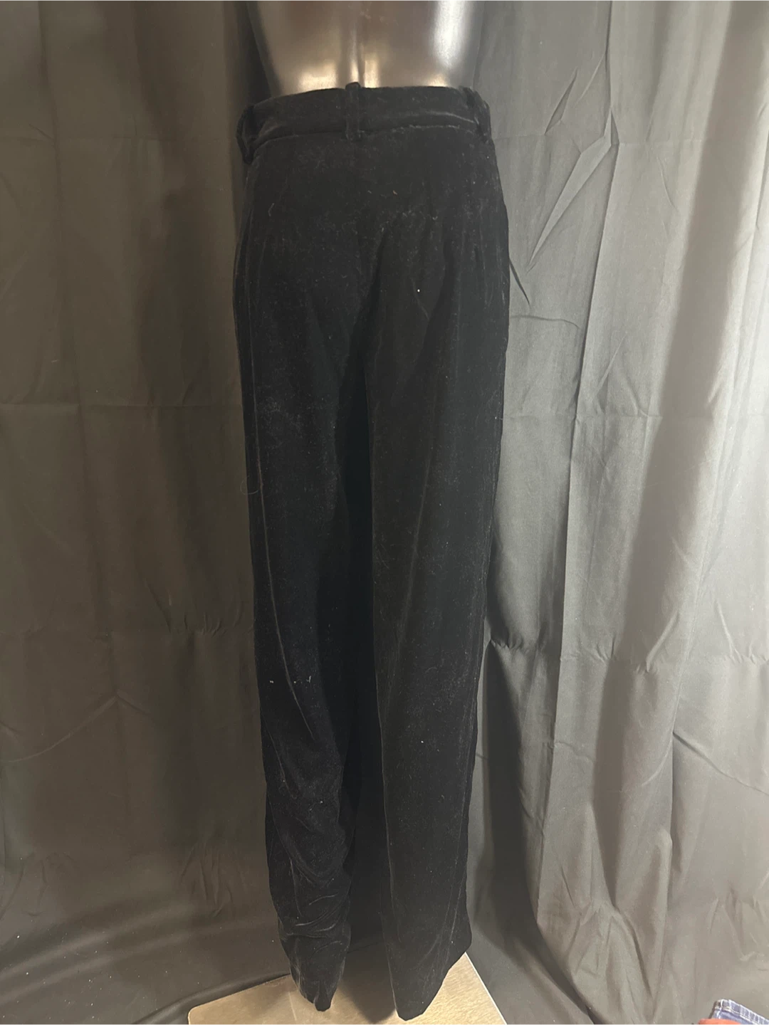 Zara Black Velvet Wide Leg Pants - photo 2