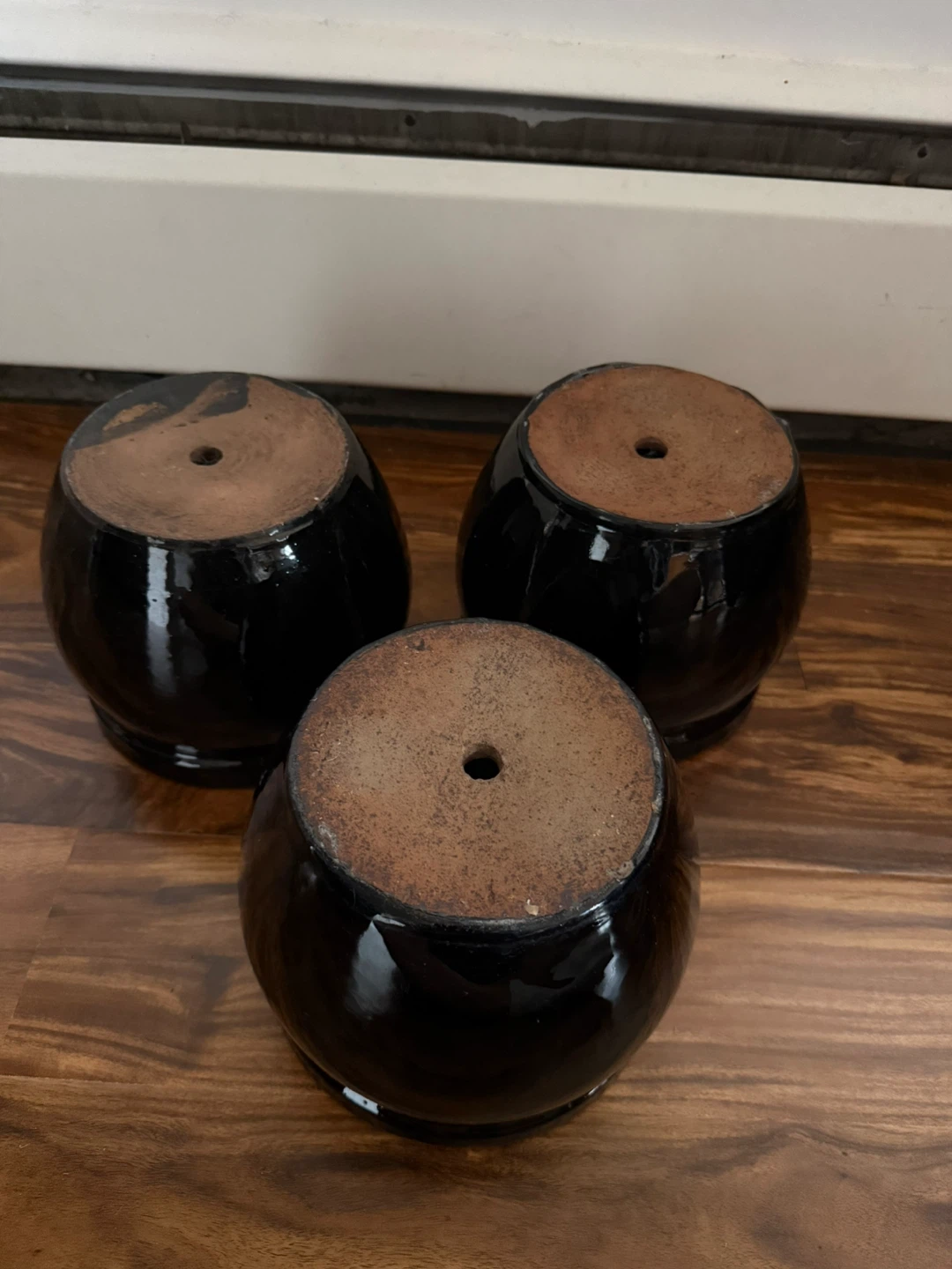 Set of 3 Black Ceramic Planters - photo 4