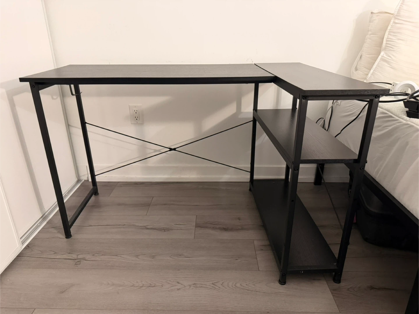 L-Shaped Desk with Shelves