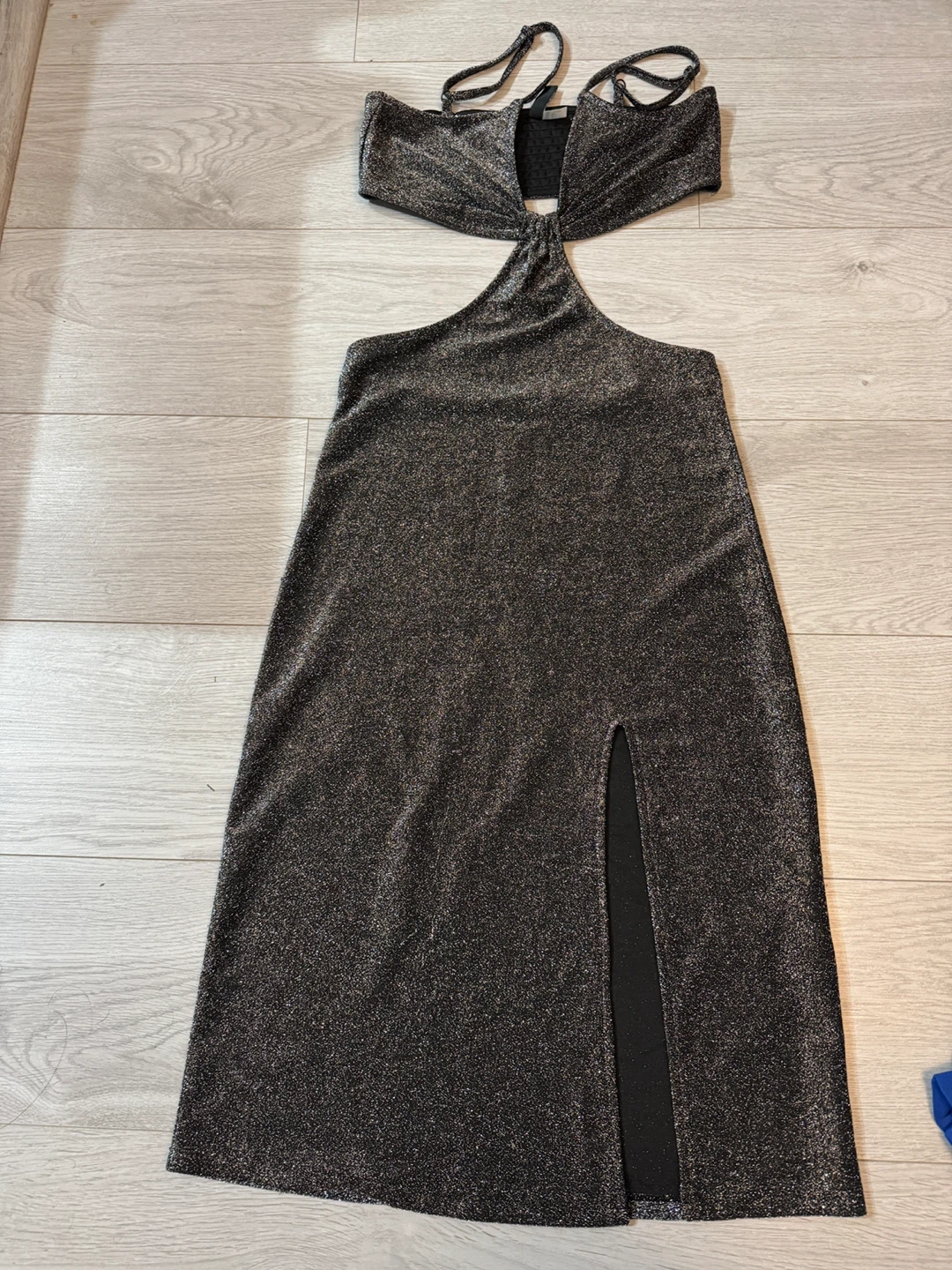 H&M silver grey shimmer dress size S
