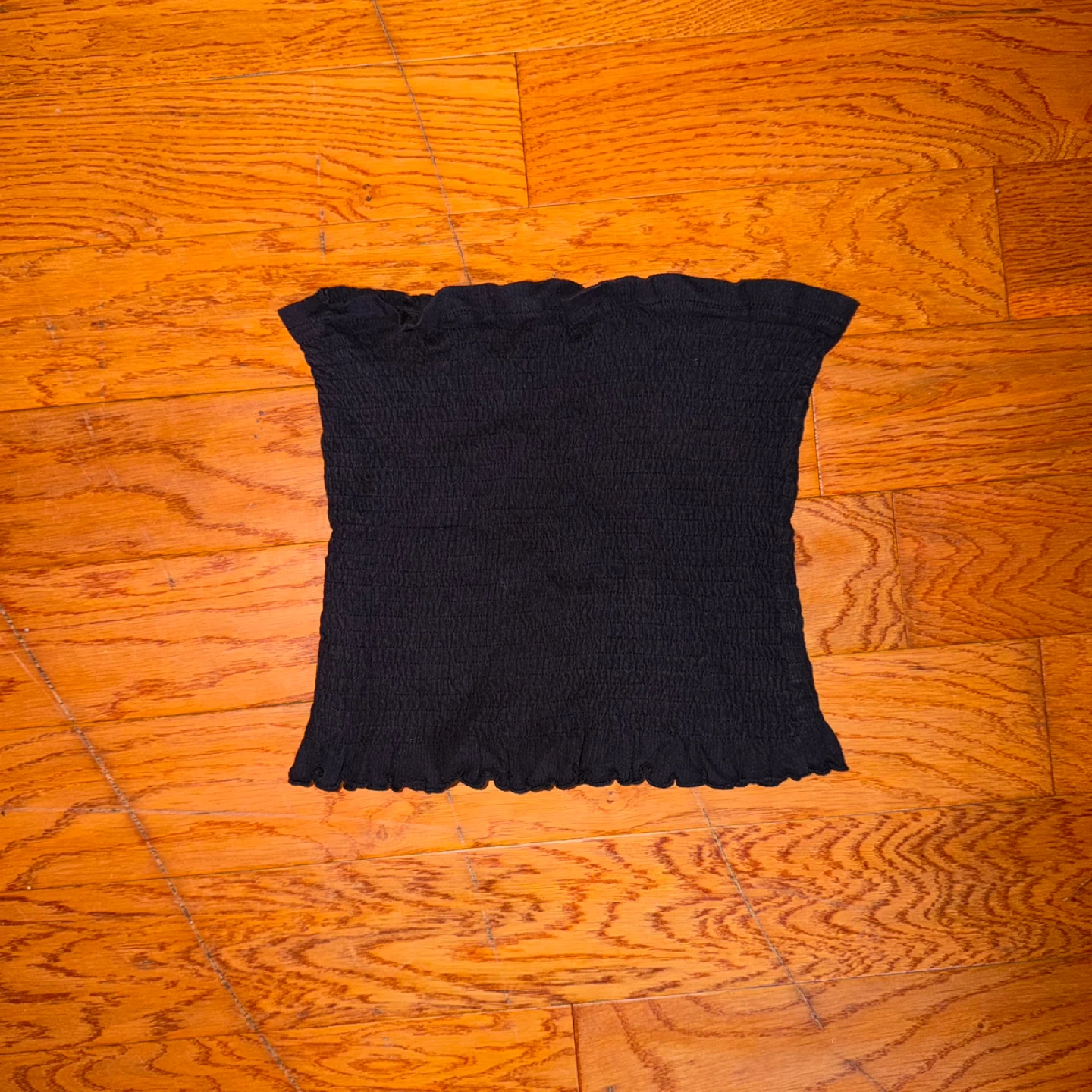 Smock Tube Top Black