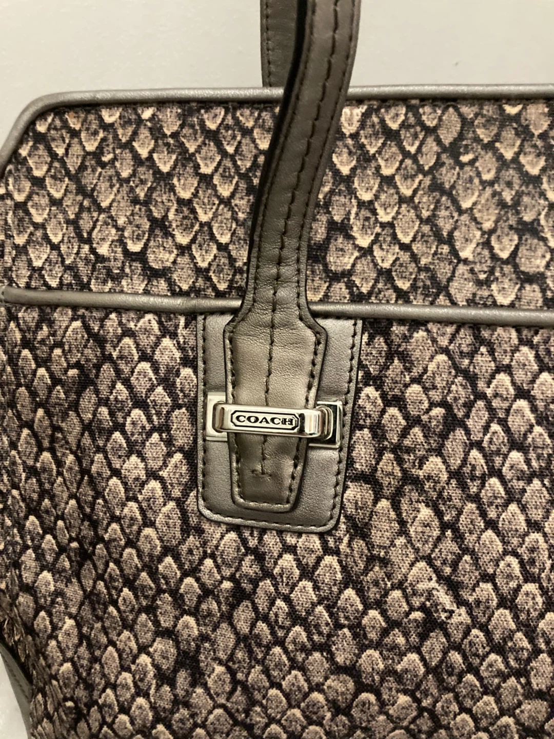 COACH Snakeskin Pattern Tote Bag - photo 2