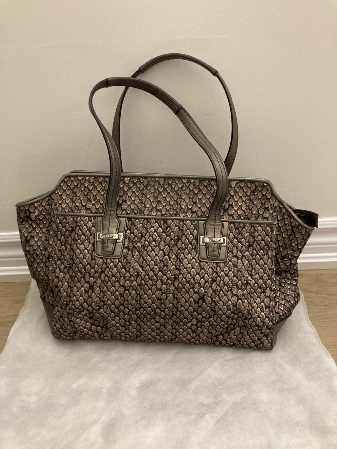 COACH Snakeskin Pattern Tote Bag