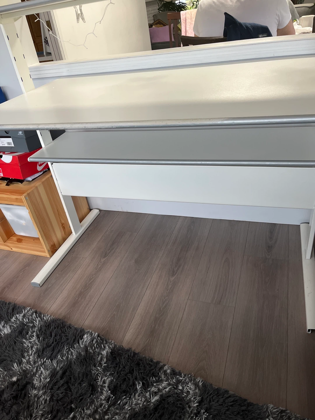 White Desk with Shelving Unit - photo 3
