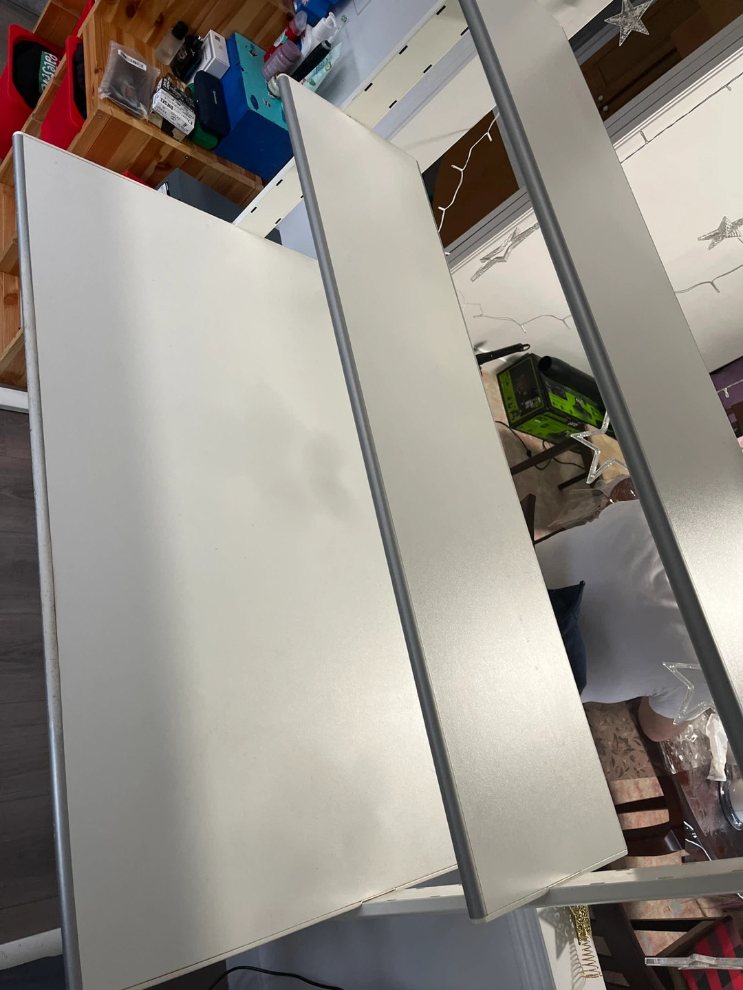 White Desk with Shelving Unit