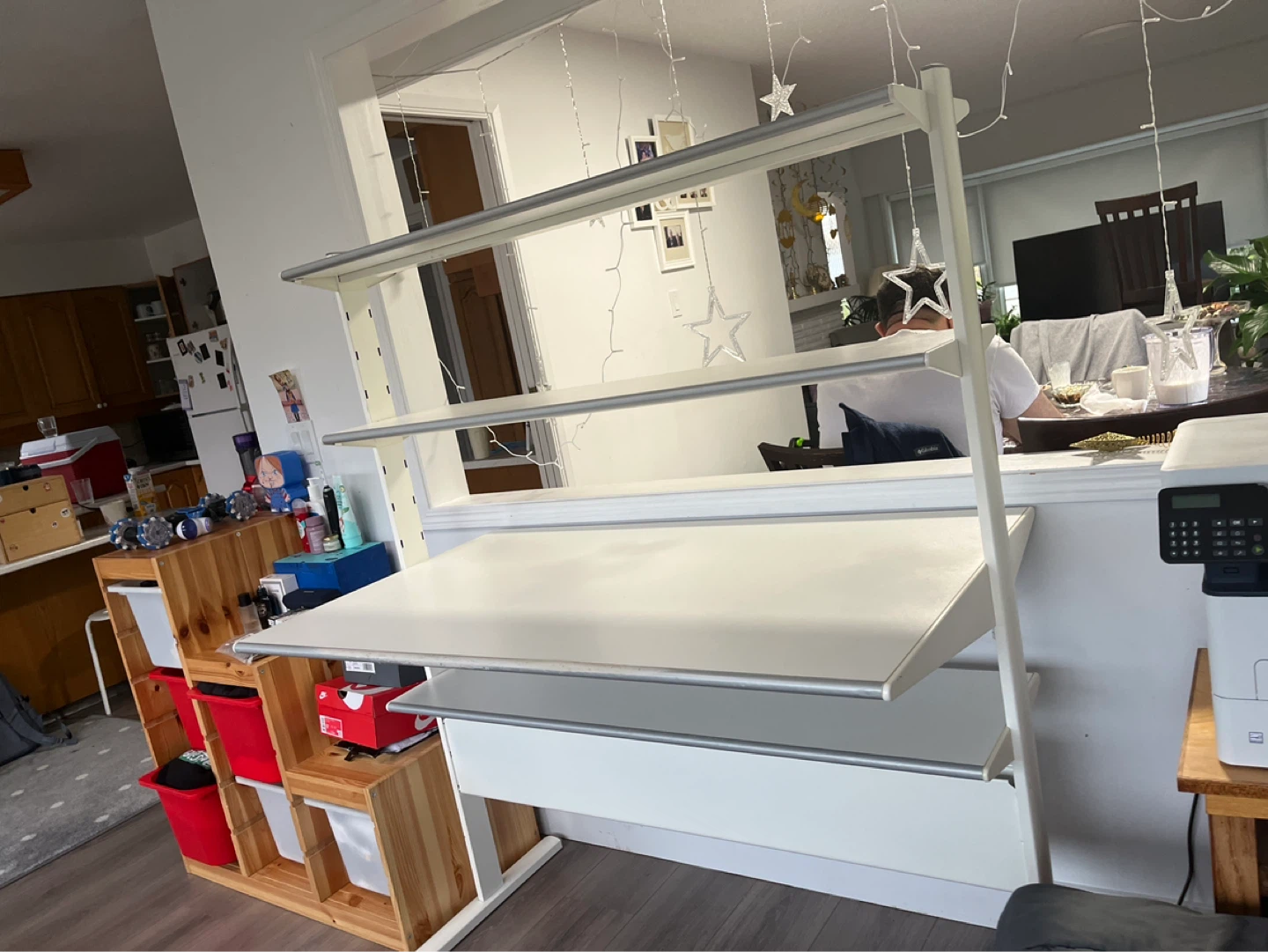 White Desk with Shelving Unit - photo 2