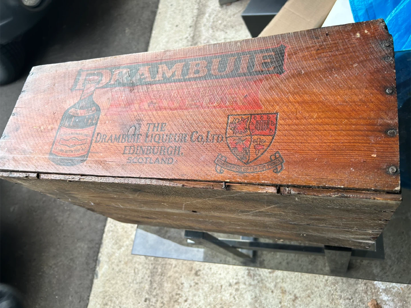Vintage Drambuie Liqueur Wooden Crate