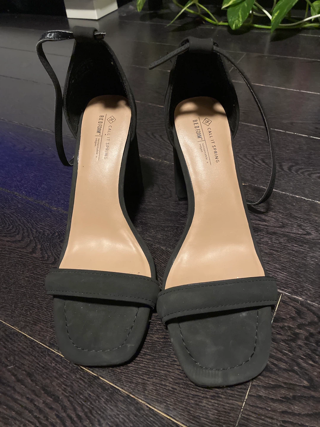 Call It Spring Black Block Heel Sandals Size 9