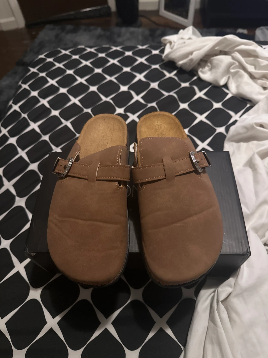 Brown Faux Suede Clog Shoes - photo 2