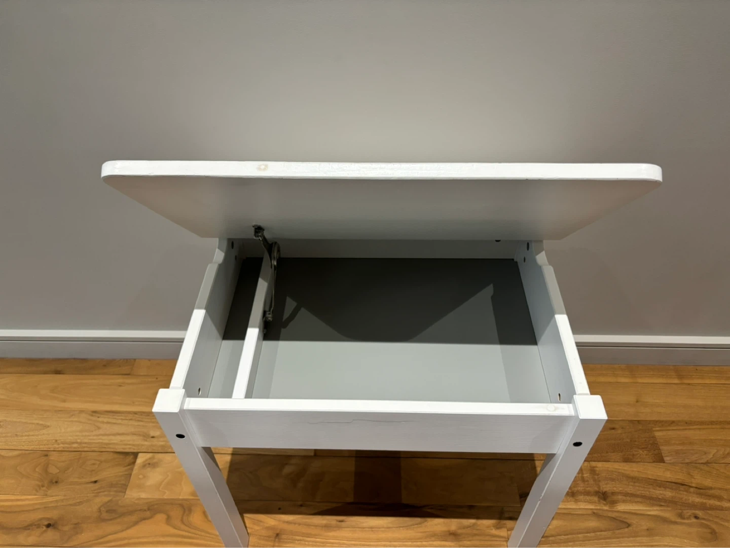 White Kids Table and Chair Set with Storage - photo 4