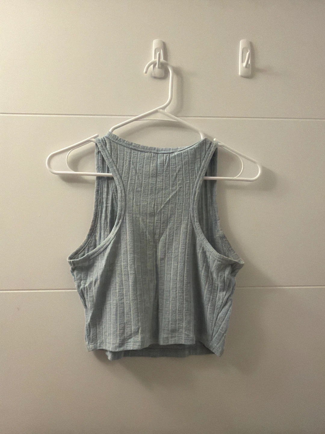 Ribbed Tank Top - Blue - Size S - photo 3