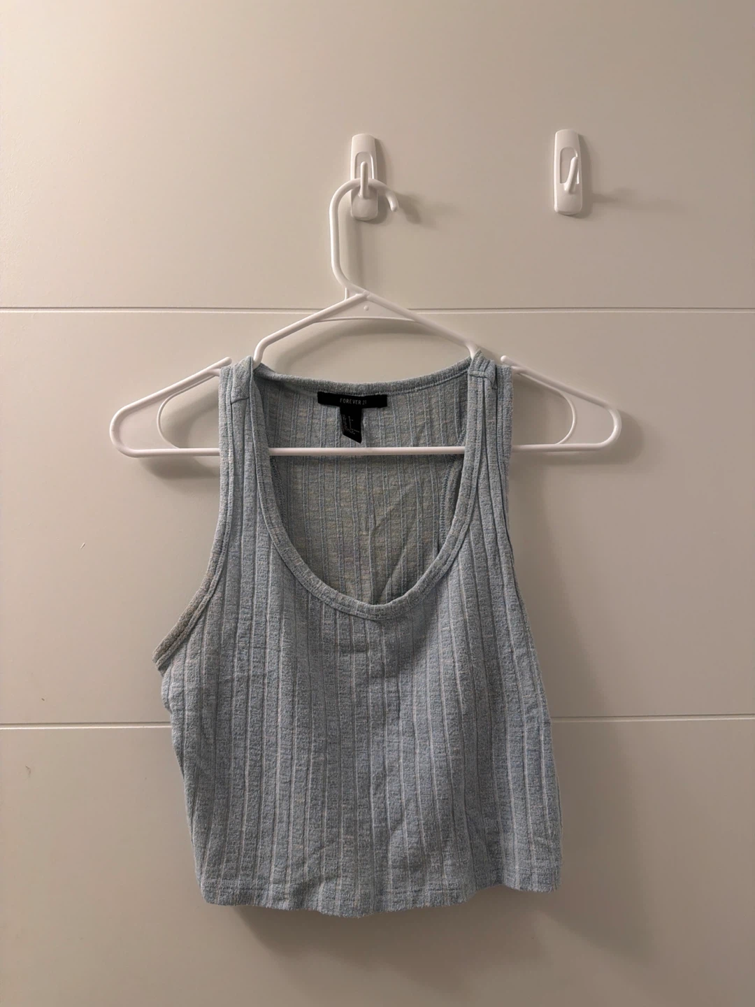 Ribbed Tank Top - Blue - Size S