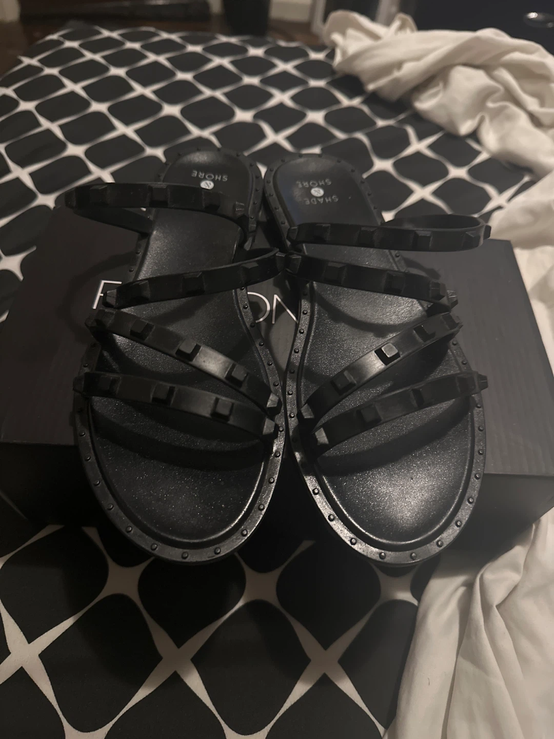 Shade SHORE black studded jelly sandals