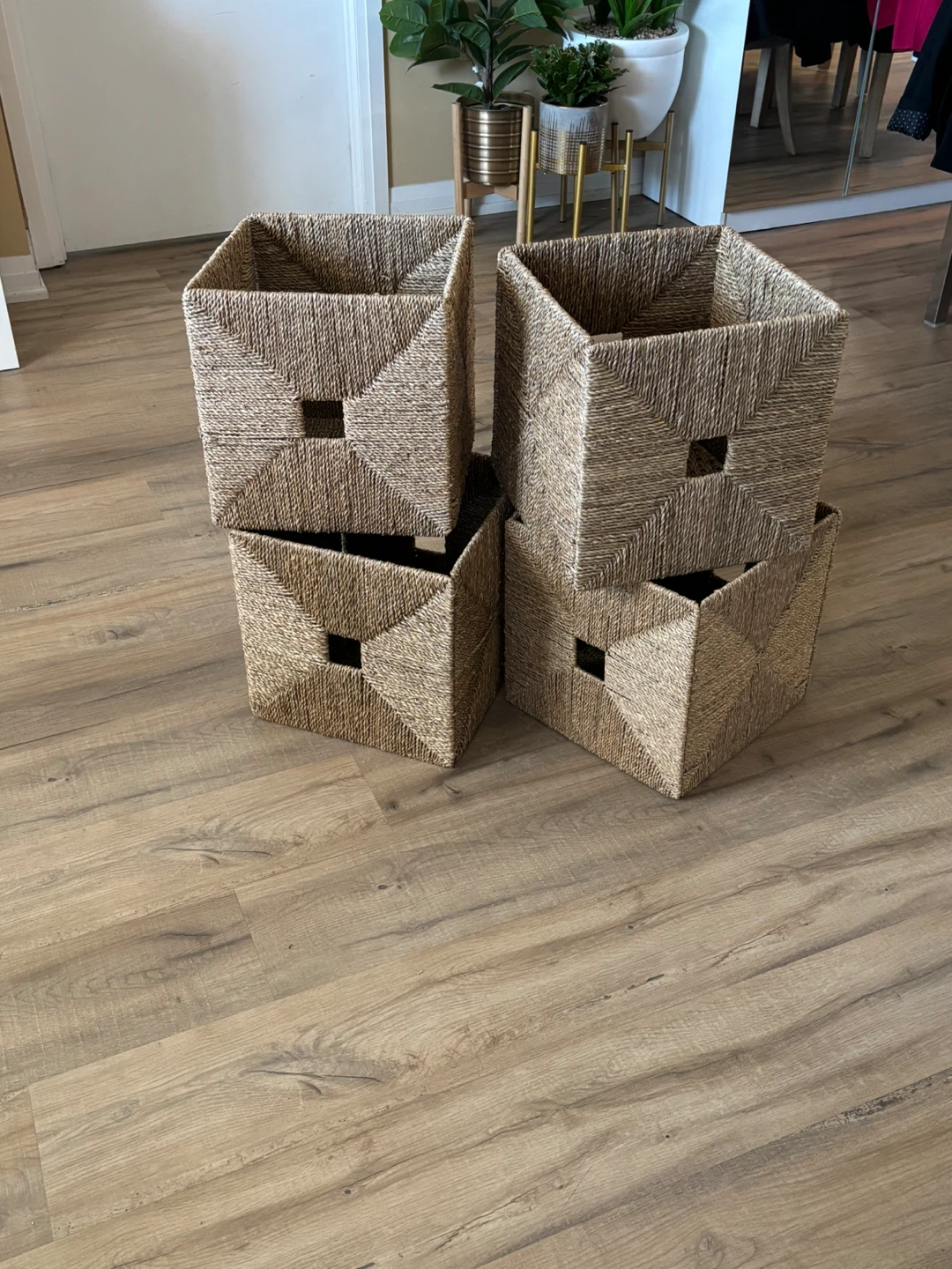 4 IKEA KNIPSA Seagrass Storage Baskets (Set of 4)