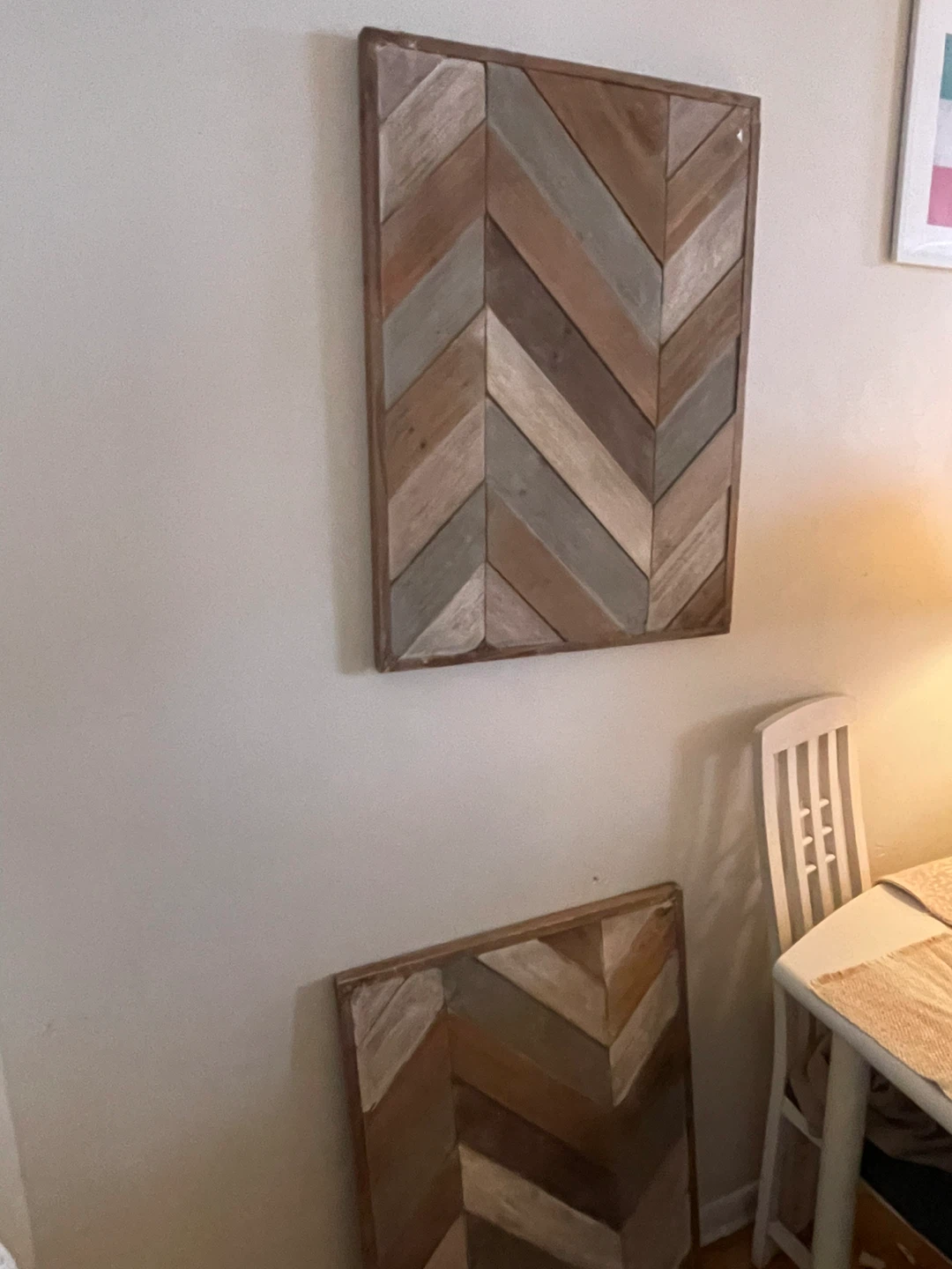Chevron Wood Wall Art pair of 2 - photo 4