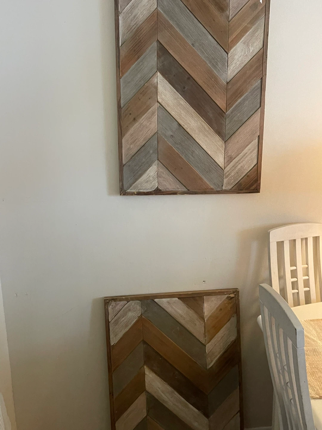 Chevron Wood Wall Art pair of 2 - photo 2