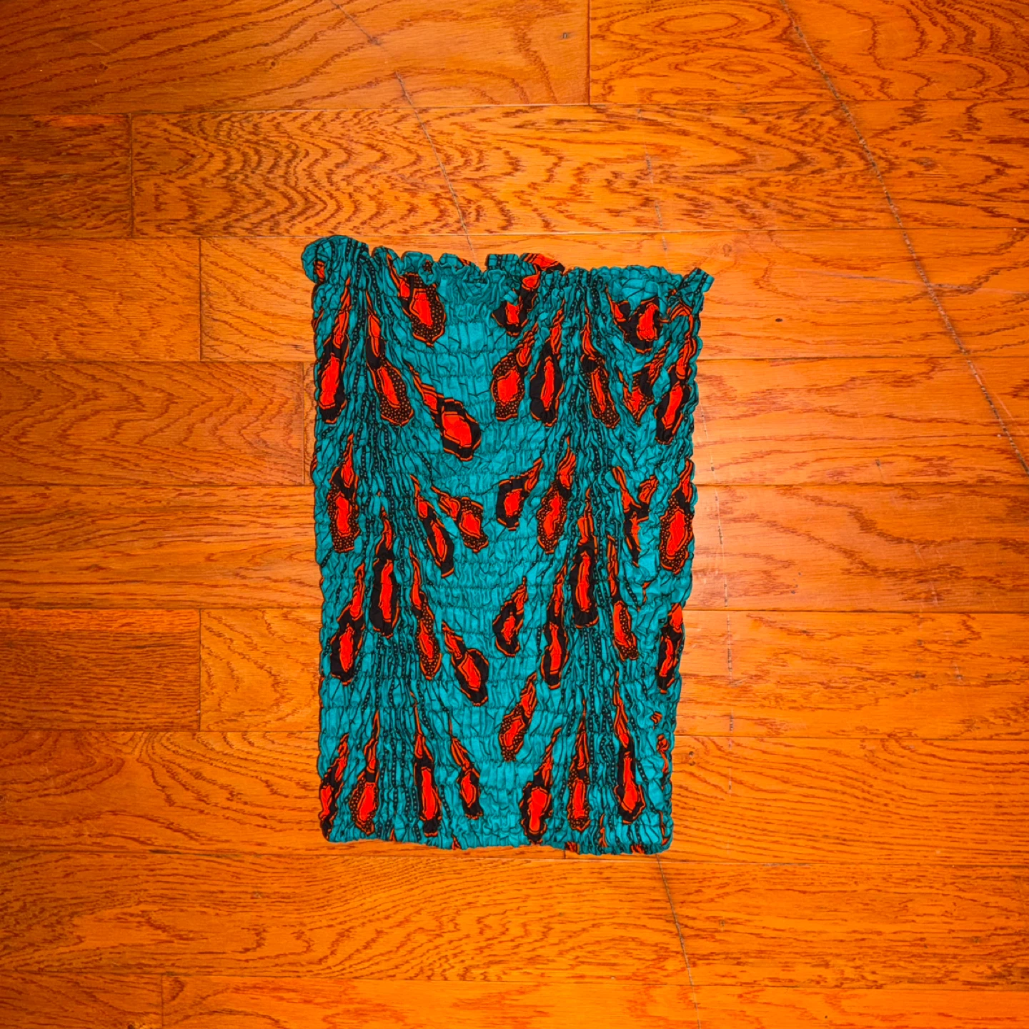 Blue Print Smock Tube Top