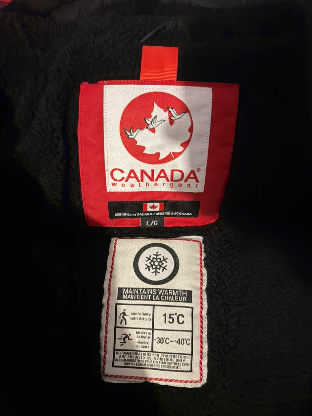 Canada WeatherGear Black Puffer Parka Jacket L/G - photo 2