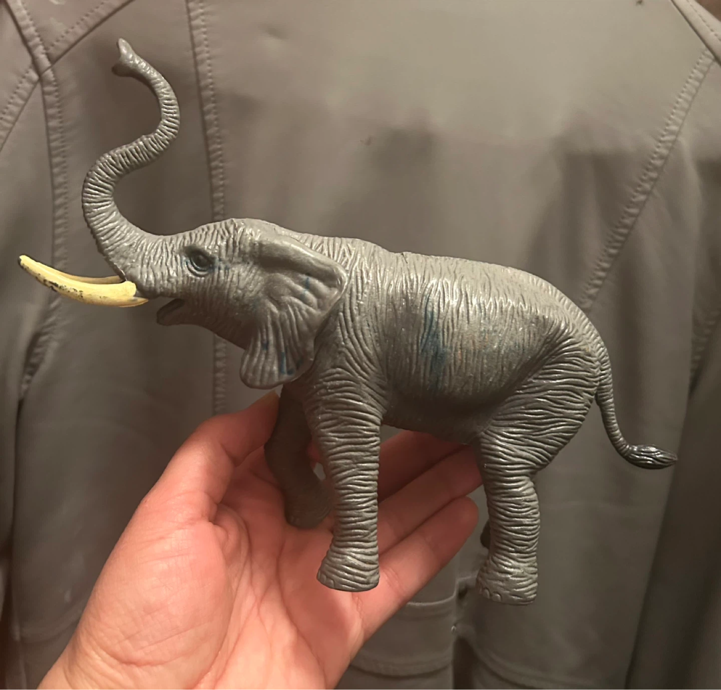 Grey Elephant Toy Figurine