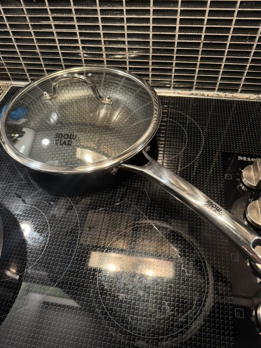 12in Non Stick Stainless Steel Frying Pan with Lid - photo 4