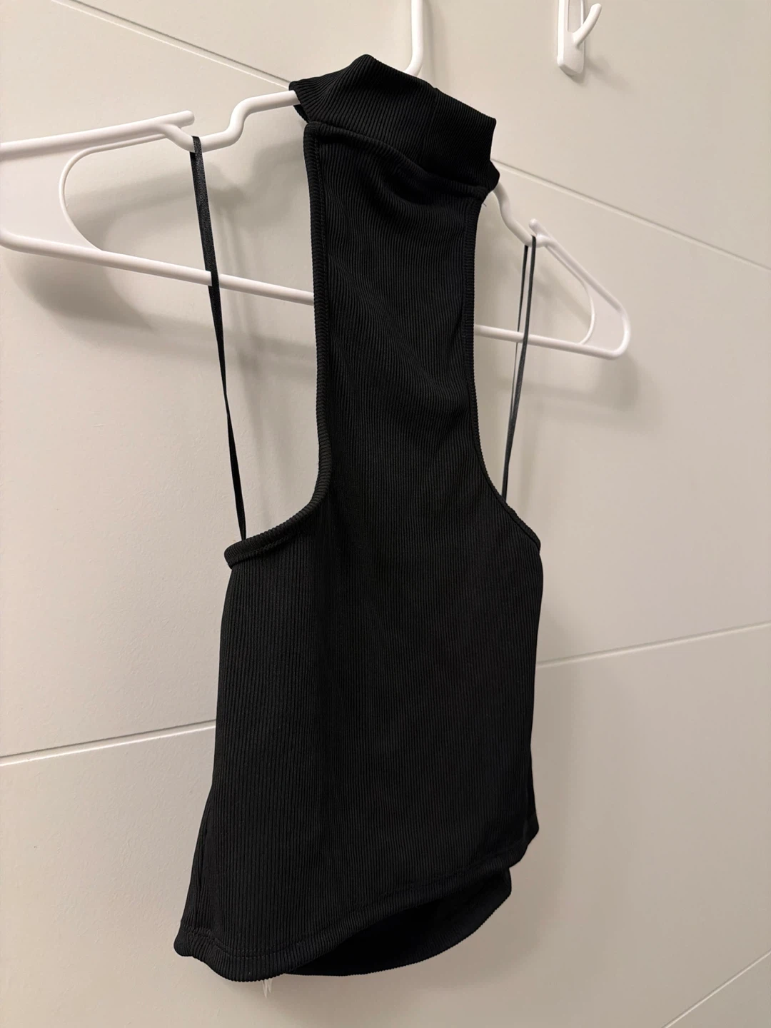 Bershka Black Ribbed Mock Neck Tank Top - Size S - photo 2
