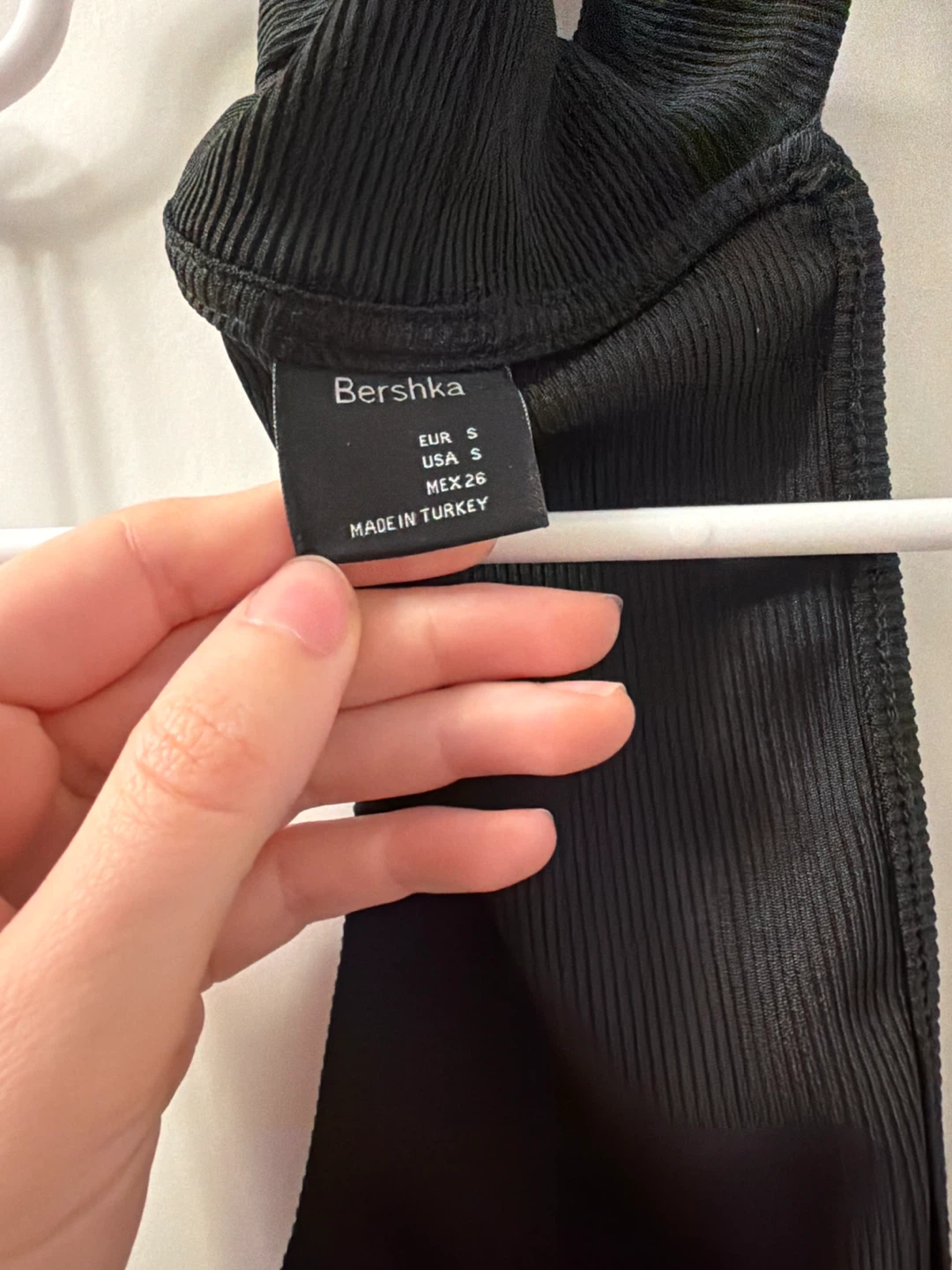 Bershka Black Ribbed Mock Neck Tank Top - Size S - photo 4