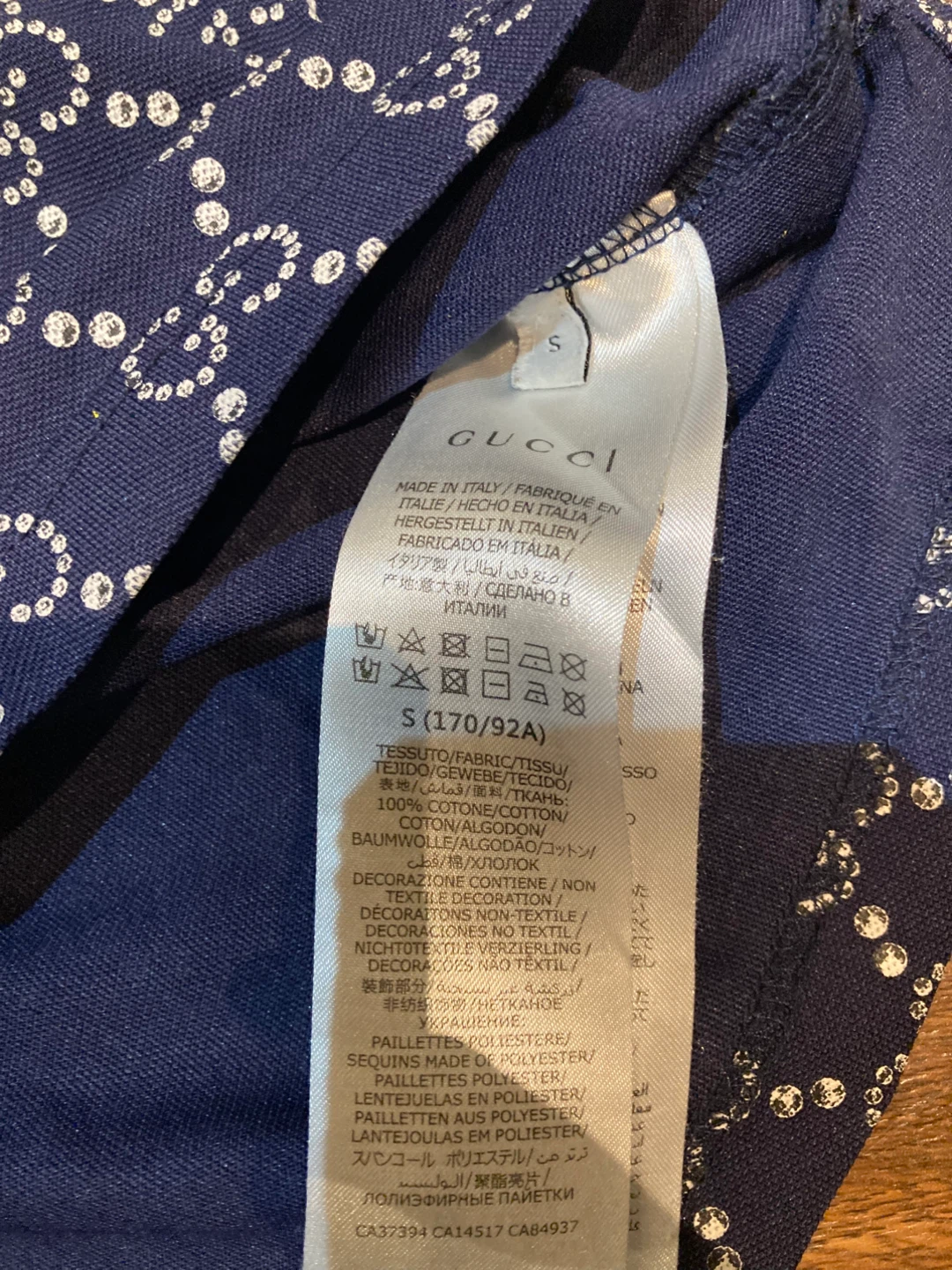 Gucci Monogram Polo Shirt - Navy Blue - Size S - photo 2
