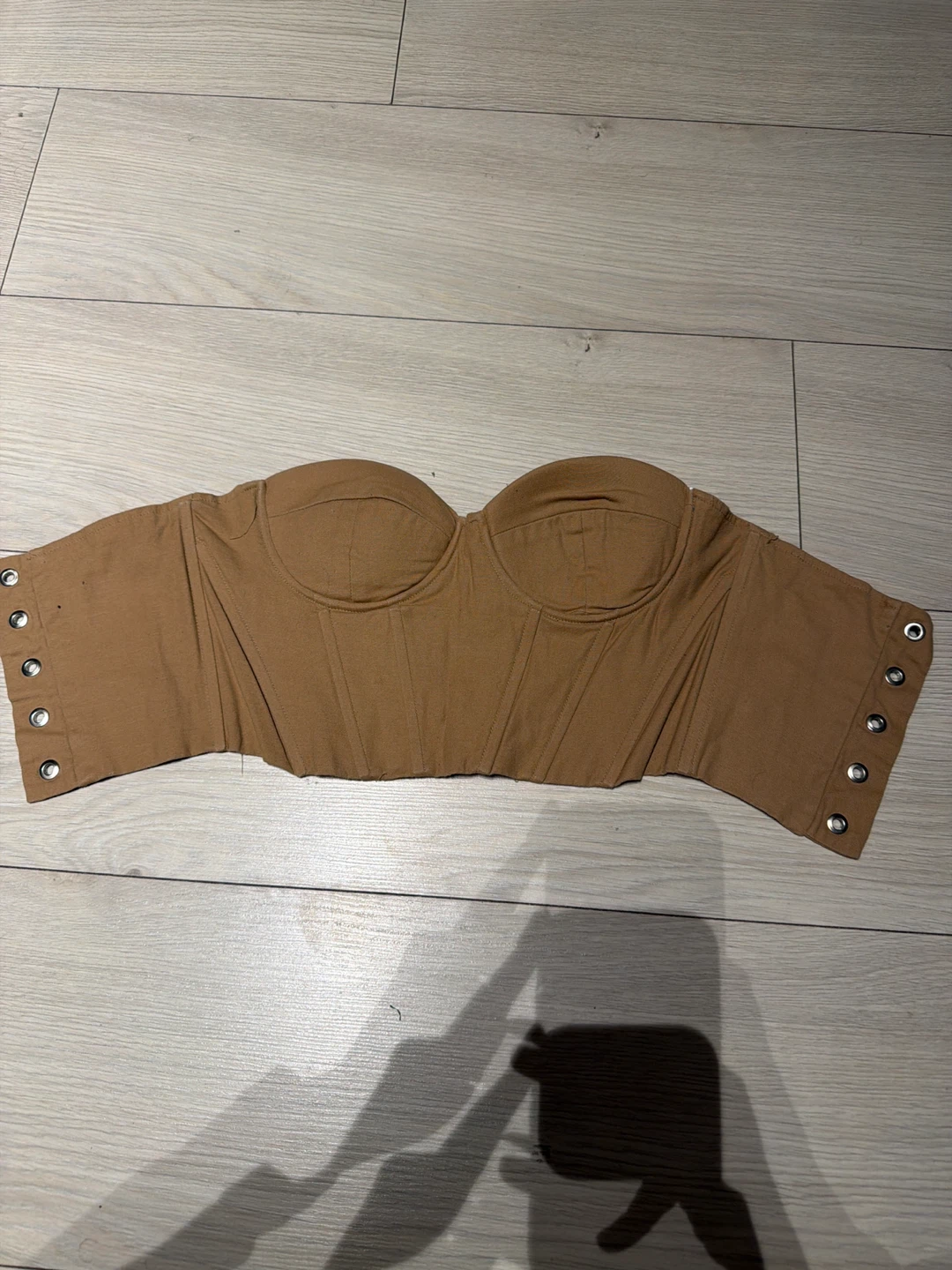 Brown Corset Top with Grommets